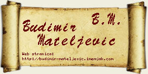 Budimir Mateljević vizit kartica